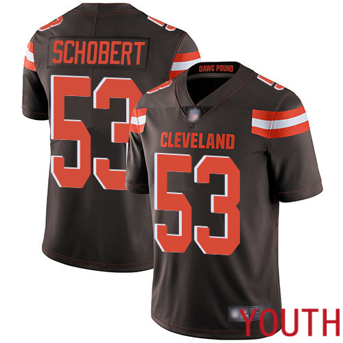 Cleveland Browns Joe Schobert Youth Brown Limited Jersey 53 NFL Football Home Vapor Untouchable